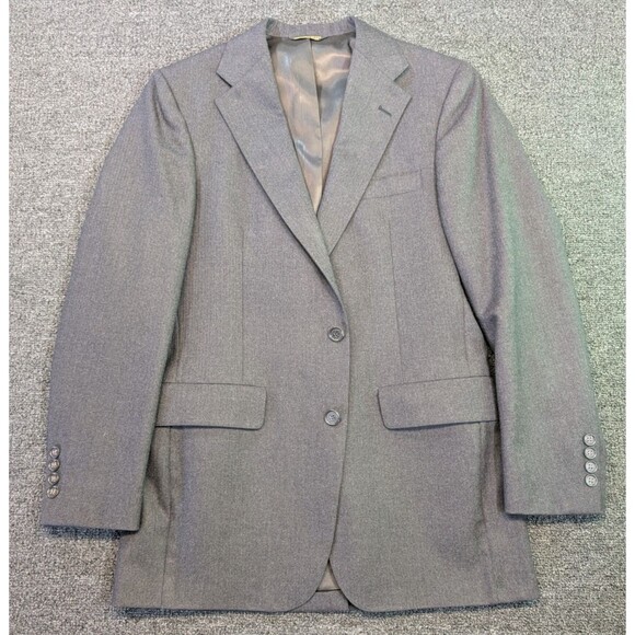 Palm Beach Mens Blazer Sport Coat Size 38R (38x30) Regular Gray 100% Wool Jacket - Picture 2 of 8